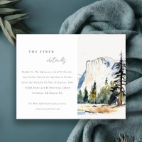 Yosemite National Park Watercolor Wedding Details