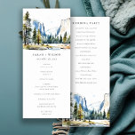 Yosemite National Park Watercolor Wedding Program<br><div class="desc">If you need any further customization please feel free to email me on yellowfebstudio@gmail.com. or message via Zazzle.</div>