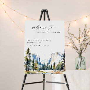 Yosemite National Park Watercolor Wedding Welcome Foam Board