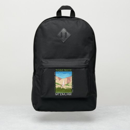 Yosemite National Park Waterfall Distressed Retro Port Authority Backpack