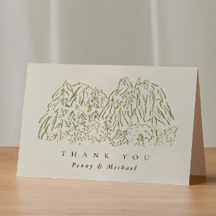 Yosemite National Park Wedding Letterpress Thank You Card