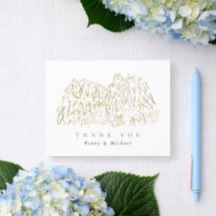 Yosemite National Park Wedding Letterpress Thank You Card