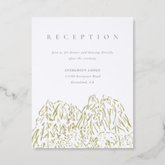 Yosemite National Park Wedding Reception Letterpress Enclosure Card