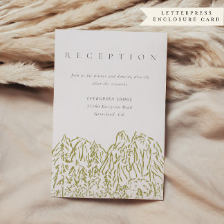 Yosemite National Park Wedding Reception Letterpress Enclosure Card