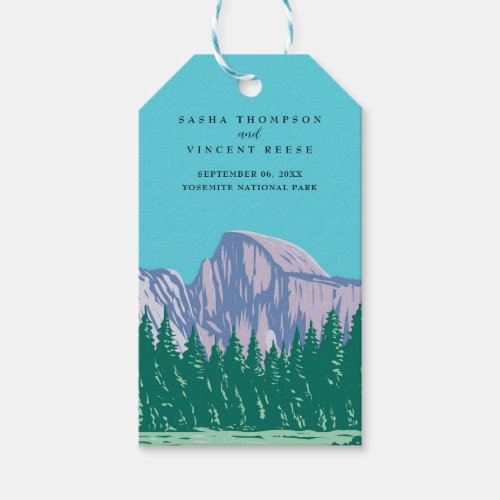 Yosemite National Park Wedding Retro Gift Tags
