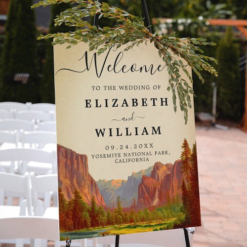 Yosemite National Park Wedding Vintage Welcome Foam Board