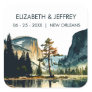 Yosemite National Park Wedding Watercolor Square Sticker