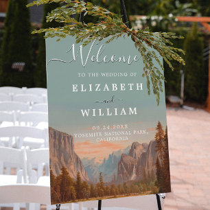 Yosemite National Park Wedding Watercolor Welcome Foam Board