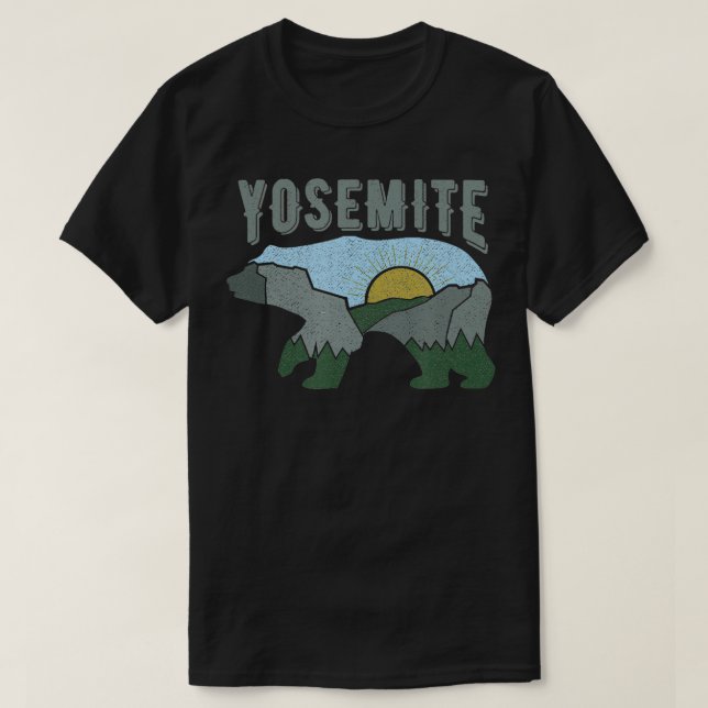 Yosemite National Park  with Bear Adventure Life  T-Shirt (Design Front)