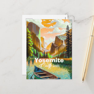 Yosemite Park Travel Postcard, California Travel A Holiday Postcard