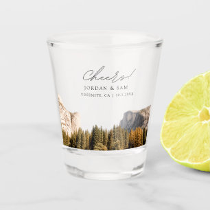 Yosemite Photo Wedding Favor Cheers Shot Glass