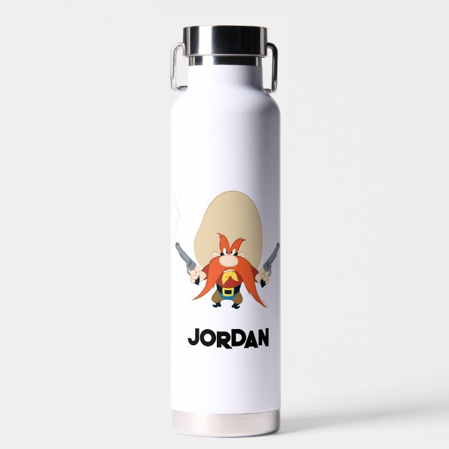 Yosemite Sam Back Off | Add Your Name Water Bottle (Front)