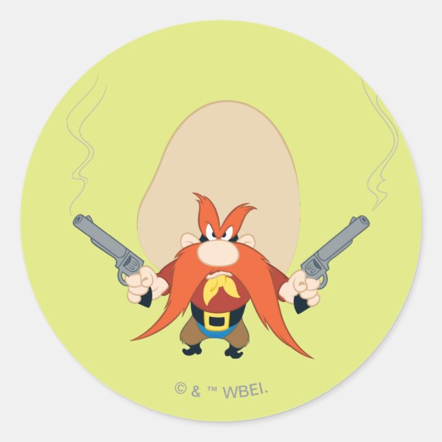 Yosemite Sam Back Off Classic Round Sticker (Front)