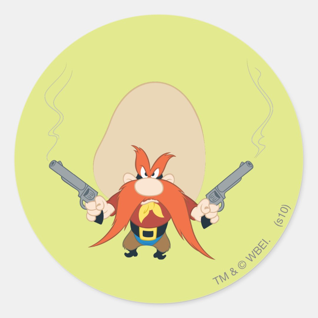 Yosemite Sam Back Off Classic Round Sticker | Zazzle