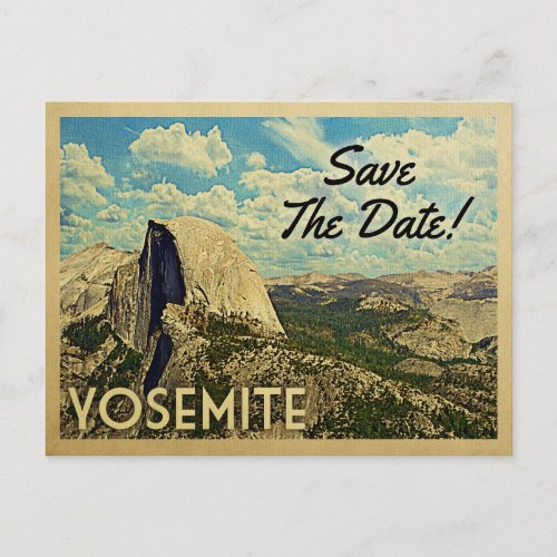 Yosemite Save The Date Vintage National Park Announcement Postcard