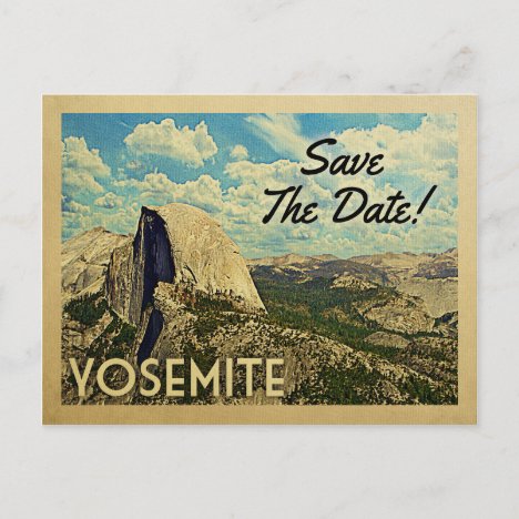 Yosemite Save The Date Vintage National Park Announcement Postcard