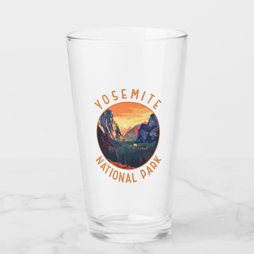 Yosemite Sunset National Park Retro Distressed Glass