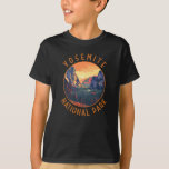 Yosemite Sunset National Park Retro Distressed T-Shirt<br><div class="desc">Yosemite vector artwork design. The park is famed for its giant,  ancient sequoia trees,  and for Tunnel View,  the iconic vista of towering Bridalveil Fall and the granite cliffs of El Capitan and Half Dome.</div>