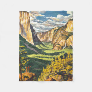 Yosemite Travel Art Fleece Blanket