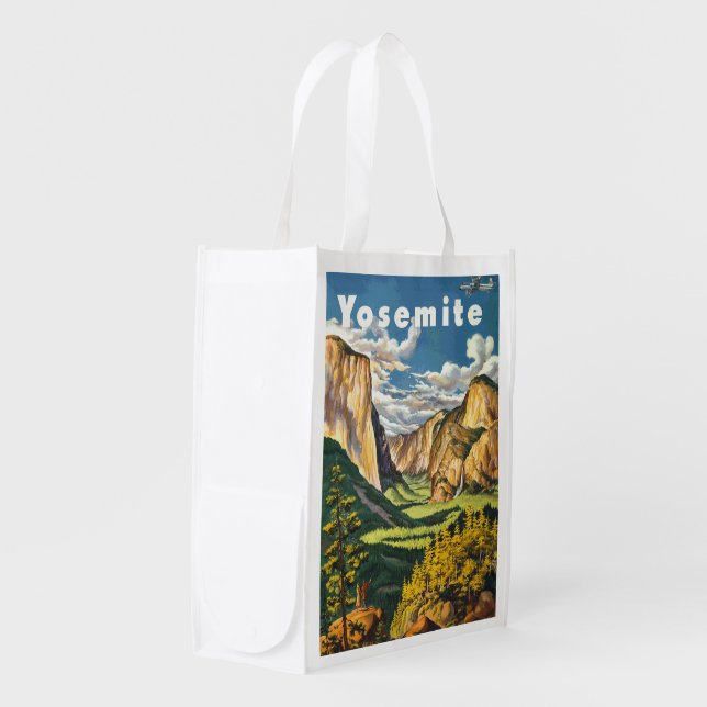 Yosemite Travel Art Grocery Bag (Front Side)