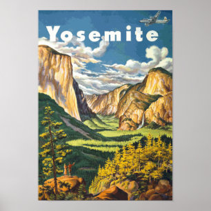 Yosemite Travel Art (Vector) Poster