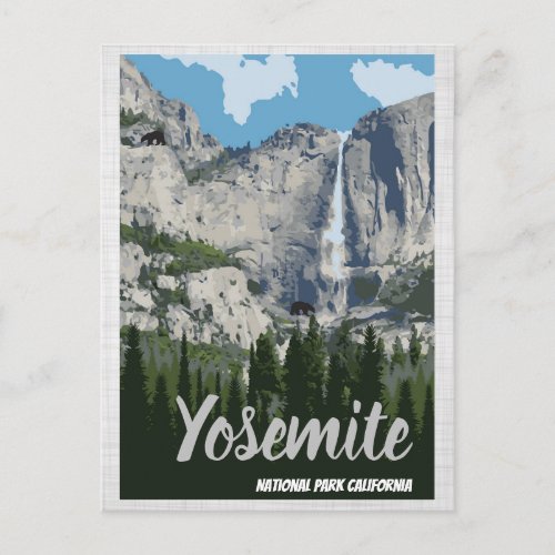Yosemite Travel Poster National Park Postcard