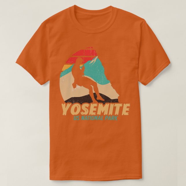 Yosemite US National Park California Rock Climber  T-Shirt (Design Front)