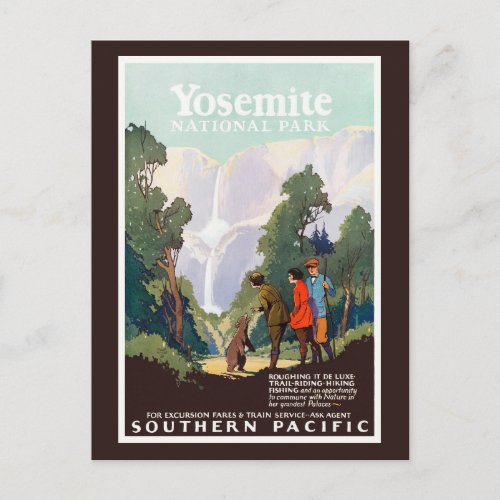 Yosemite USA Vintage Wall Art 1924 Postcard