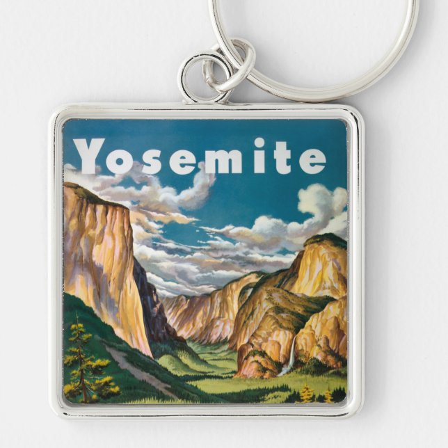 Yosemite Vacation Art Unedited Vintage Photos Old  Keychain (Front)