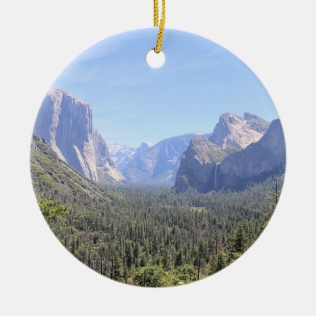 Yosemite Valley, Bridalveil Falls, Half Dome, CA Ceramic Ornament (Front)