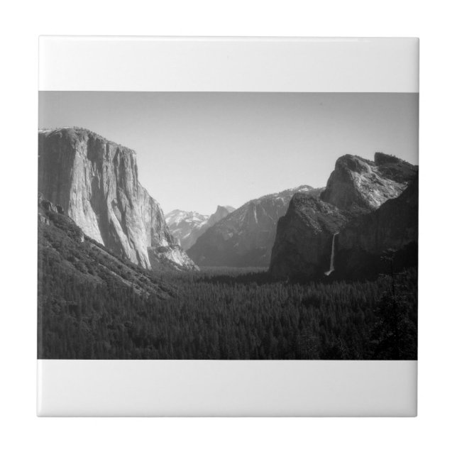 Yosemite Valley from Tunnel View Ceramic Tile (Front)