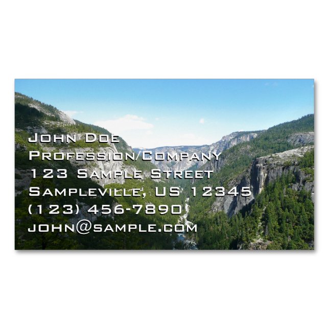Yosemite Valley in Yosemite National Park Business Card Magnet (Front)