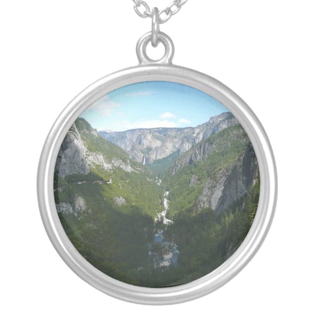 Yosemite Valley in Yosemite National Park Silver Plated Necklace (Front)
