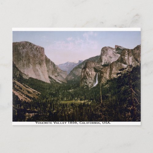 Yosemite Valley panorama vintage California Postcard