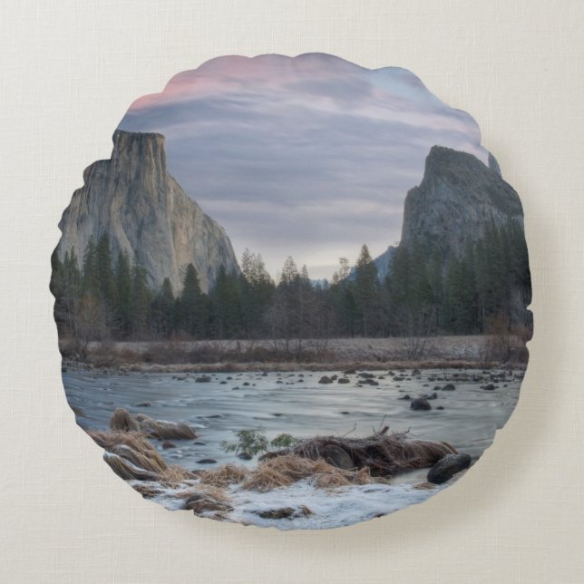 Yosemite Valley Round Pillow (Front)