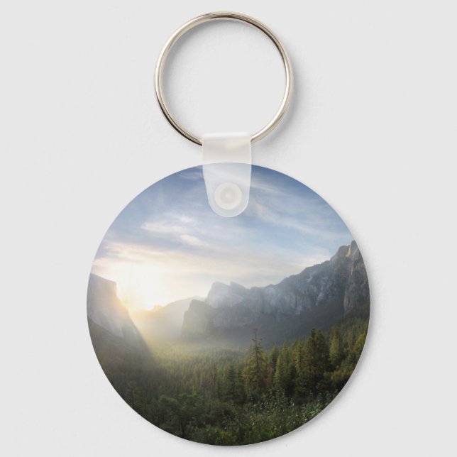 Yosemite Valley Sunrise from Inspiration Point Keychain (Front)