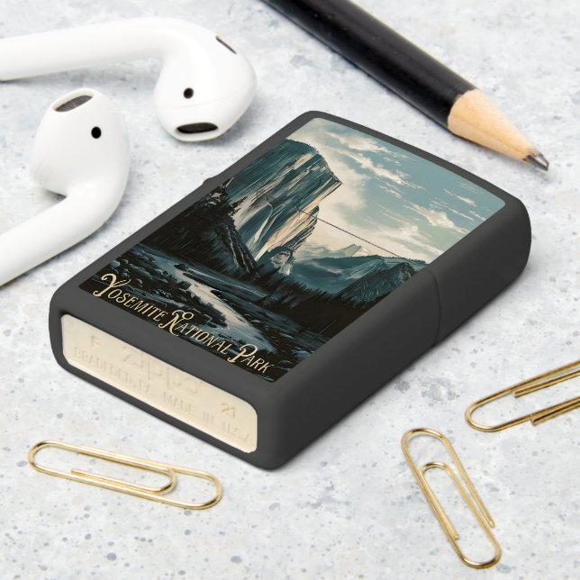 Yosemite Valleys Serene Morning Zippo Lighter (On Table 2)