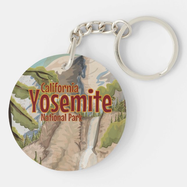 Yosemite Vintage Poster Keychain (Back)