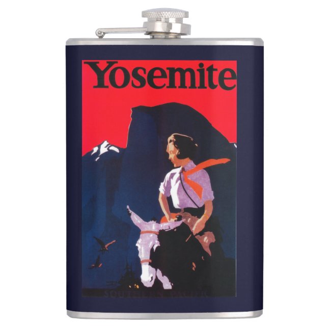 Yosemite Vintage PosterYosemite, CA Flask (Front)