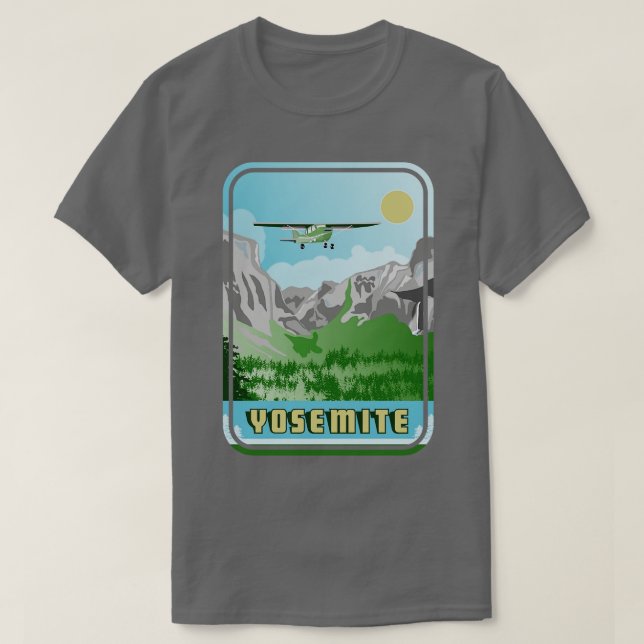 Yosemite Vintage Travel Poster T-Shirt (Design Front)