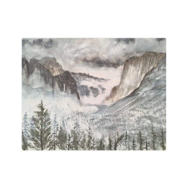 YOSEMITE ,   WATERCOLOR METAL PRINT (Front)