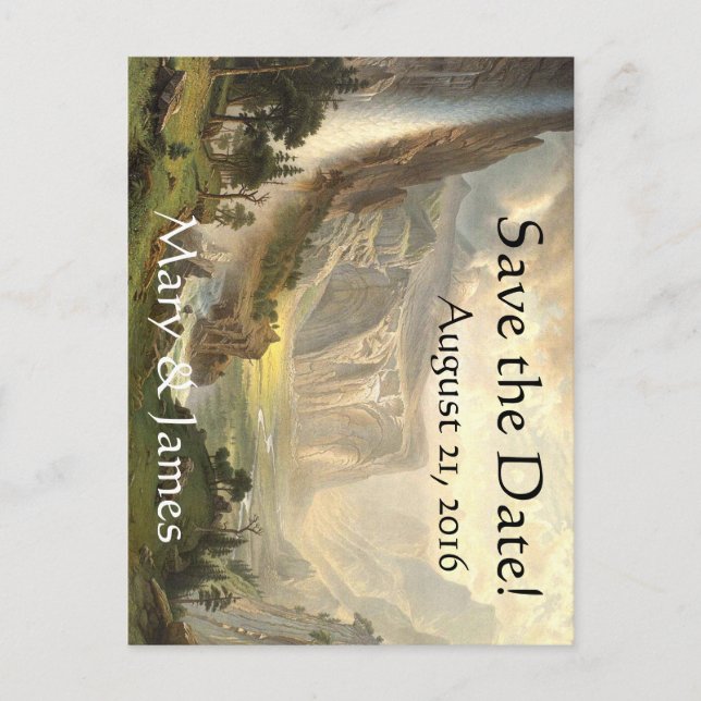 Yosemite Waterfall Vista Save the Date Postcard (Front)