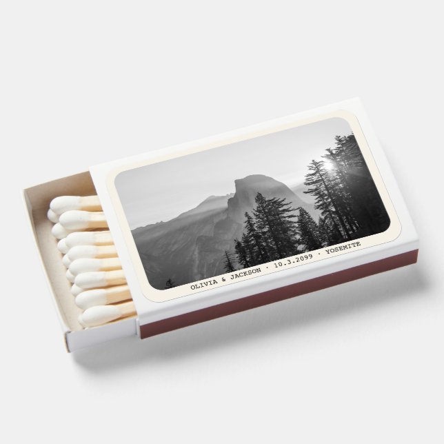 Yosemite Wedding Favor Half Dome Photo Matches (Front Open)