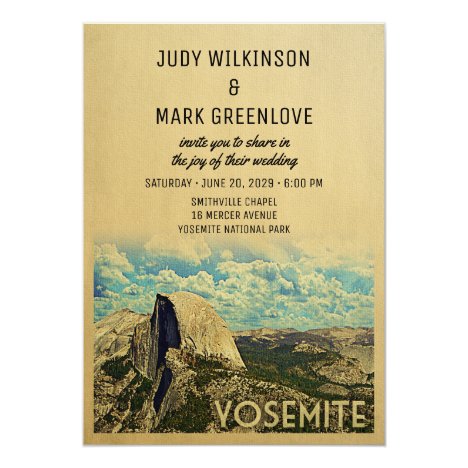 Yosemite Wedding Invitation Suite – Vintage Travel