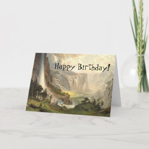 Yosemite Wilderness Waterfall Birthday Card