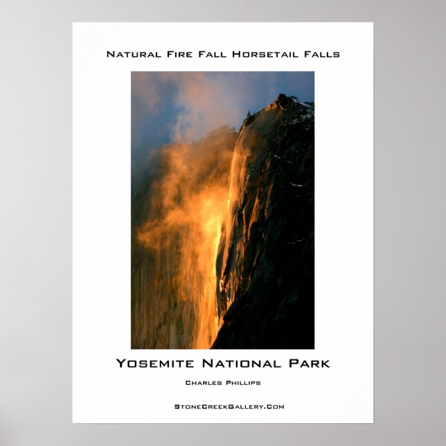Yosemite's Natural Fire Fall Poster (Front)
