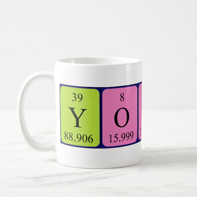 Yoshi periodic table name mug (Left)