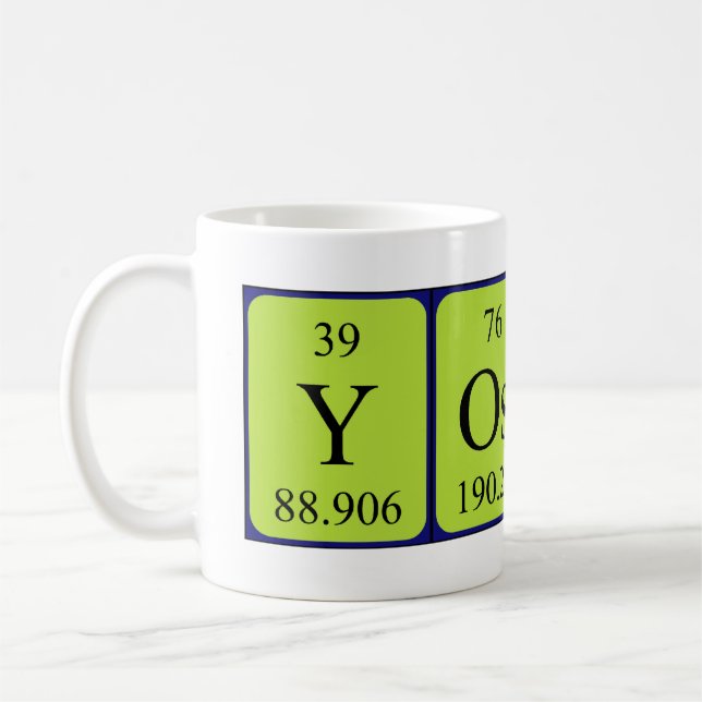 Yoshi periodic table name mug (Left)