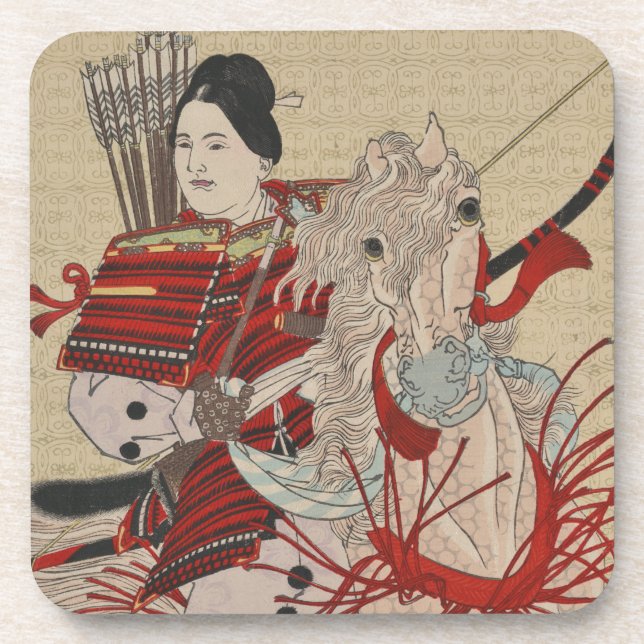 Yoshitoshi Female Warrior Samurai Hangaku Gozen Drink Coaster (Front)