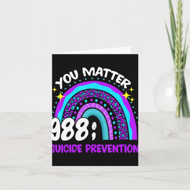 You 988 Suicide Prevention Awareness Leopar  Card (Front)